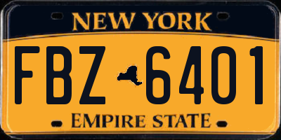 NY license plate FBZ6401