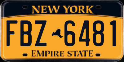 NY license plate FBZ6481