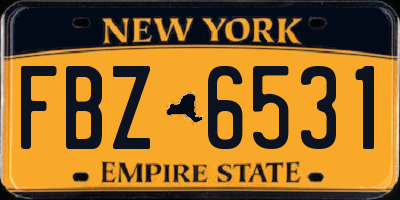 NY license plate FBZ6531