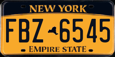 NY license plate FBZ6545