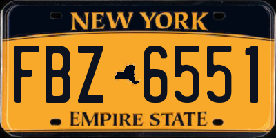 NY license plate FBZ6551