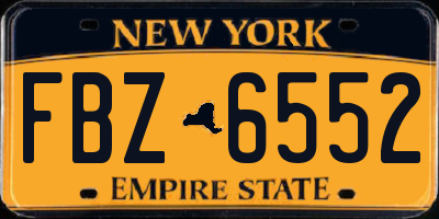 NY license plate FBZ6552