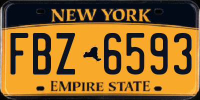 NY license plate FBZ6593