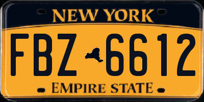 NY license plate FBZ6612