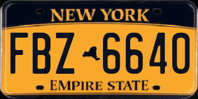 NY license plate FBZ6640