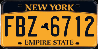 NY license plate FBZ6712