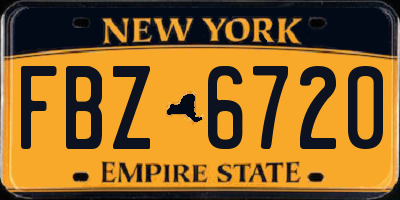 NY license plate FBZ6720