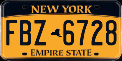NY license plate FBZ6728