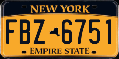 NY license plate FBZ6751