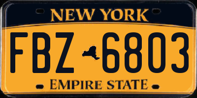 NY license plate FBZ6803