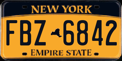 NY license plate FBZ6842