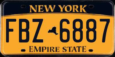 NY license plate FBZ6887