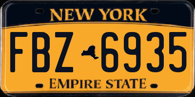 NY license plate FBZ6935