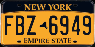 NY license plate FBZ6949