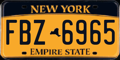 NY license plate FBZ6965