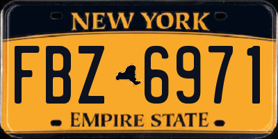 NY license plate FBZ6971