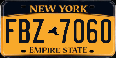 NY license plate FBZ7060