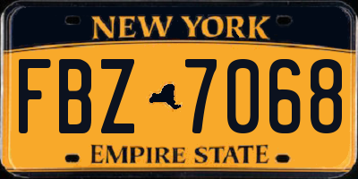 NY license plate FBZ7068