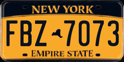 NY license plate FBZ7073