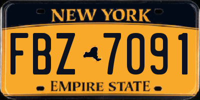 NY license plate FBZ7091