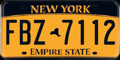 NY license plate FBZ7112