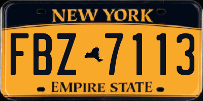 NY license plate FBZ7113