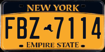 NY license plate FBZ7114