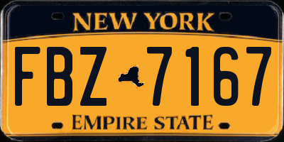 NY license plate FBZ7167