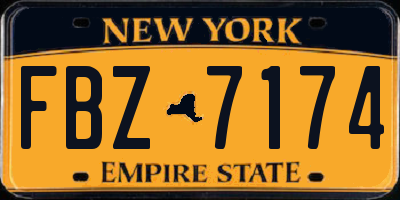 NY license plate FBZ7174