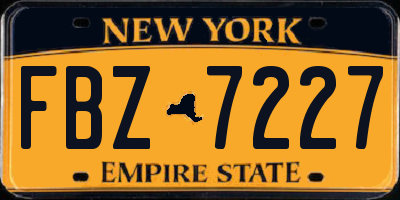 NY license plate FBZ7227