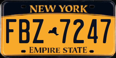 NY license plate FBZ7247
