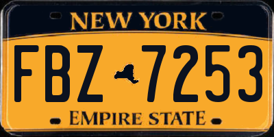 NY license plate FBZ7253