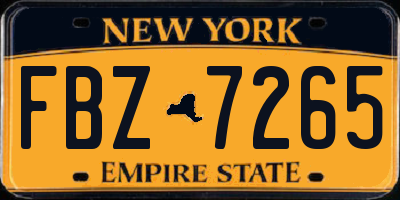 NY license plate FBZ7265