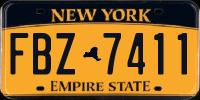 NY license plate FBZ7411