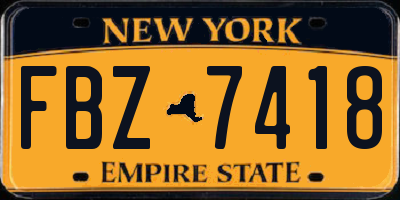 NY license plate FBZ7418