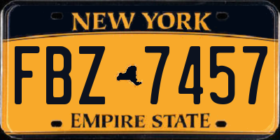 NY license plate FBZ7457