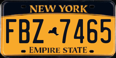 NY license plate FBZ7465