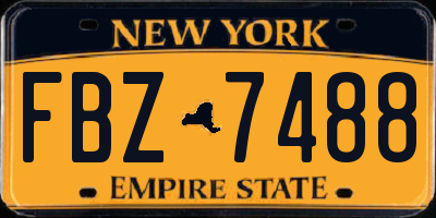 NY license plate FBZ7488