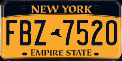 NY license plate FBZ7520