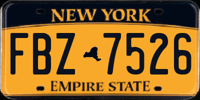 NY license plate FBZ7526