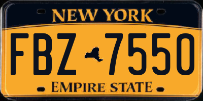 NY license plate FBZ7550