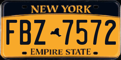 NY license plate FBZ7572
