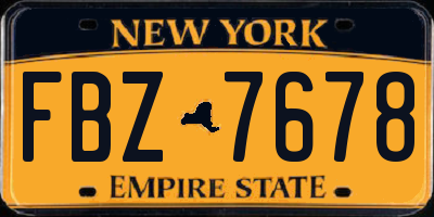 NY license plate FBZ7678