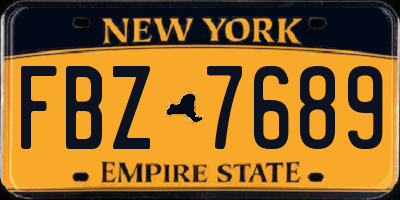 NY license plate FBZ7689