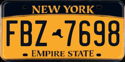 NY license plate FBZ7698