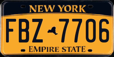 NY license plate FBZ7706