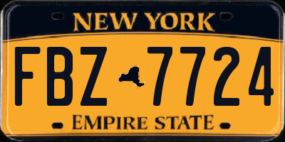 NY license plate FBZ7724