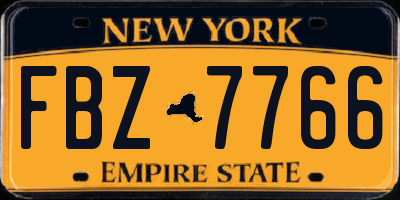 NY license plate FBZ7766