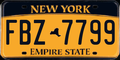 NY license plate FBZ7799