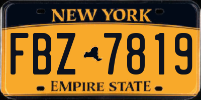 NY license plate FBZ7819